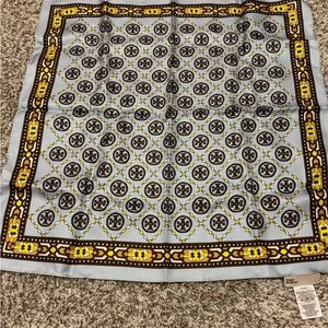 Tory Burch T-Monogram Print Silk Oblong Scarf 